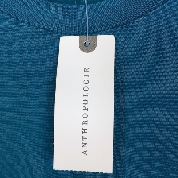 DOLAN Anthropologie Loren Shift Dress Turquoise Minimalist Lagenlook Medium NWT - Picture 12 of 16